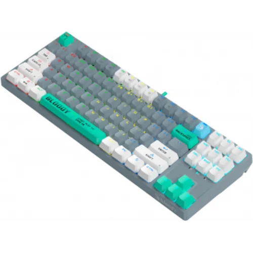 Клавиатура A4Tech Bloody S87 Energy механическая серый/зеленый USB for gamer LED (S87 USB ENERGY ASH)